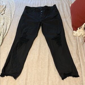 Black Distressed Kut Pants